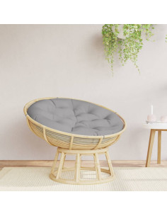 Cuscino Rotondo Grigio Ø 100x11 cm in Tessuto Oxford