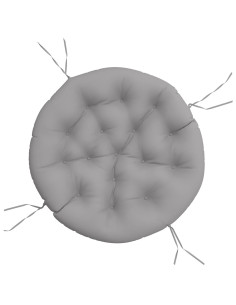 Cuscino Rotondo Grigio Ø 100x11 cm in Tessuto Oxford 2