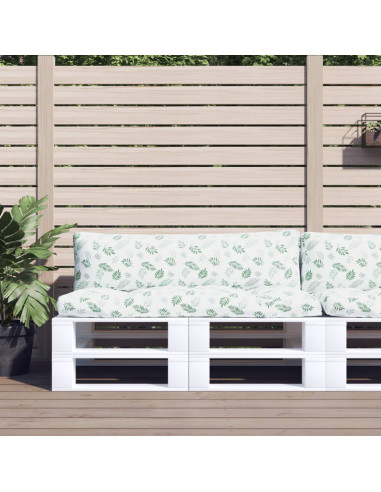 Cuscini per Pallet 2 pz Motivo a Foglie in Tessuto Oxford