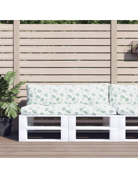 Cuscini per Pallet 2 pz Motivo a Foglie in Tessuto Oxford