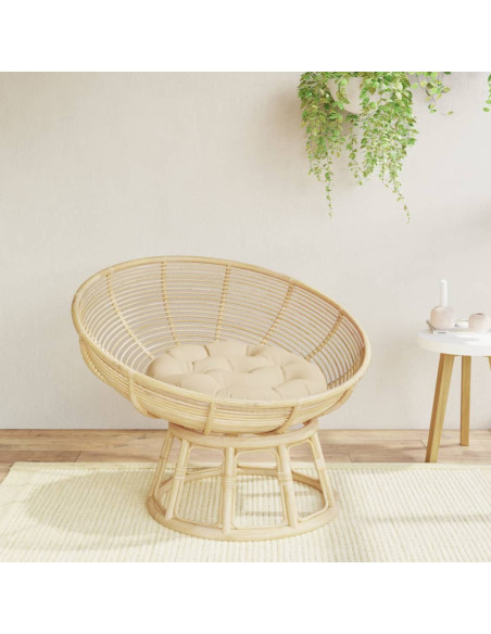 Cuscino Rotondo Beige Ø 60x11 cm in Tessuto Oxford