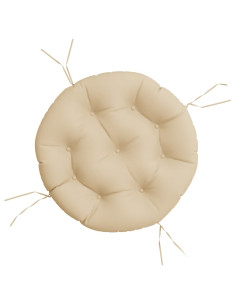 Cuscino Rotondo Beige Ø 60x11 cm in Tessuto Oxford 2