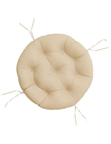Cuscino Rotondo Beige Ø 60x11 cm in Tessuto Oxford
