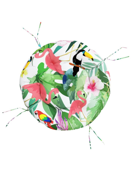 Cuscino Rotondo Multicolore Ø 60x11 cm in Tessuto Oxford