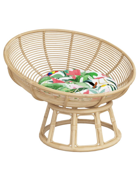 Cuscino Rotondo Multicolore Ø 60x11 cm in Tessuto Oxford