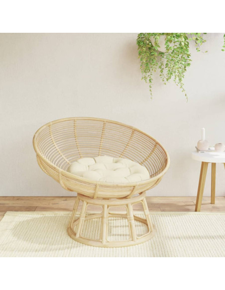 Cuscino Rotondo Crema Ø 60x11 cm in Tessuto Oxford