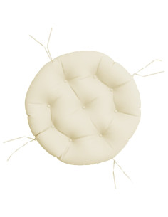 Cuscino Rotondo Crema Ø 60x11 cm in Tessuto Oxford 2