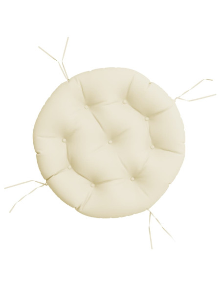 Cuscino Rotondo Crema Ø 60x11 cm in Tessuto Oxford