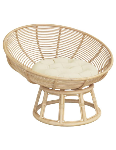 Cuscino Rotondo Crema Ø 60x11 cm in Tessuto Oxford