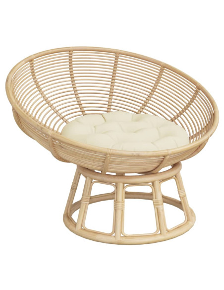 Cuscino Rotondo Crema Ø 60x11 cm in Tessuto Oxford