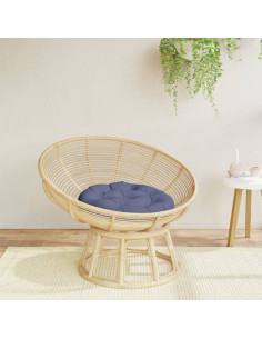 Cuscino Rotondo Blu Marino Ø 60x11 cm in Tessuto Oxford