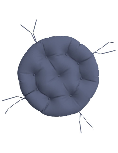 Cuscino Rotondo Blu Marino Ø 60x11 cm in Tessuto Oxford