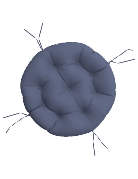 Cuscino Rotondo Blu Marino Ø 60x11 cm in Tessuto Oxford