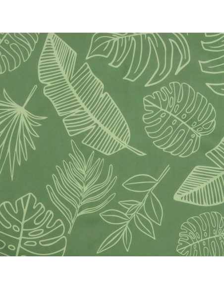 Cuscino Rotondo Motivo a Foglie Ø 60x11 cm in Tessuto Oxford