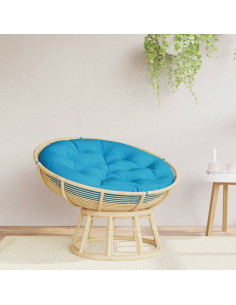 Cuscino Rotondo Blu Chiaro Ø 100x11 cm in Tessuto Oxford