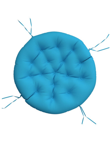 Cuscino Rotondo Blu Chiaro Ø 100x11 cm in Tessuto Oxford