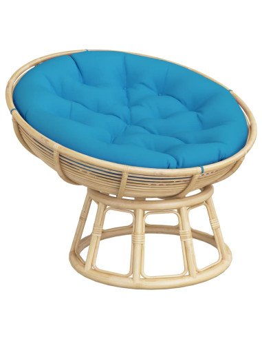 Cuscino Rotondo Blu Chiaro Ø 100x11 cm in Tessuto Oxford