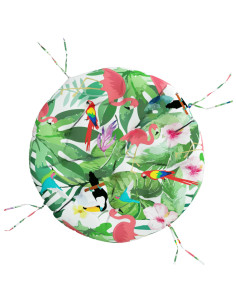 Cuscino Rotondo Multicolore Ø 100x11 cm in Tessuto Oxford 2