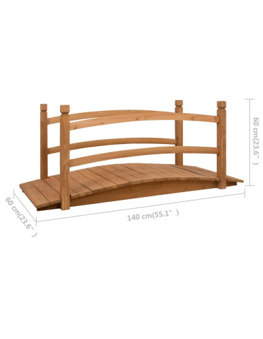 Ponte da Giardino 140x60x60 cm in Legno Massello di Abete