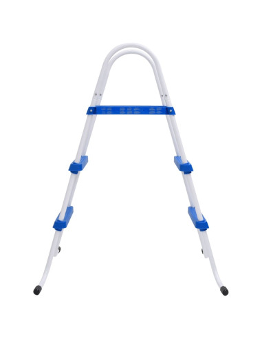 Scaletta per Piscina Blu e Bianca 84 cm Acciaio