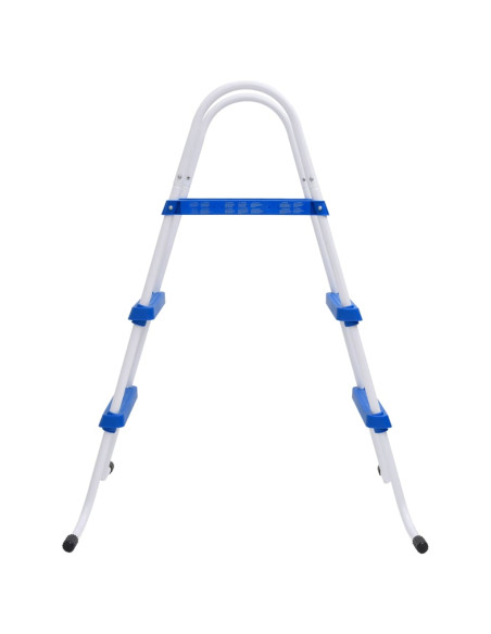 Scaletta per Piscina Blu e Bianca 84 cm Acciaio