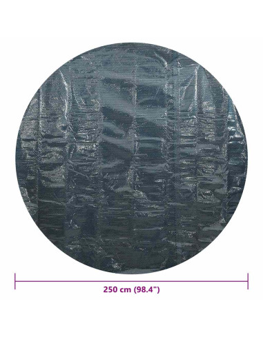 Pellicola Galleggiante Solare PE per Piscina 250 cm Nero e Blu