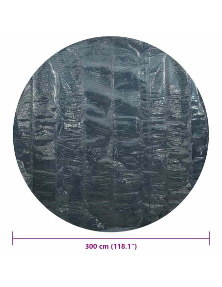 Pellicola Galleggiante Solare PE per Piscina 356 cm Nero e Blu