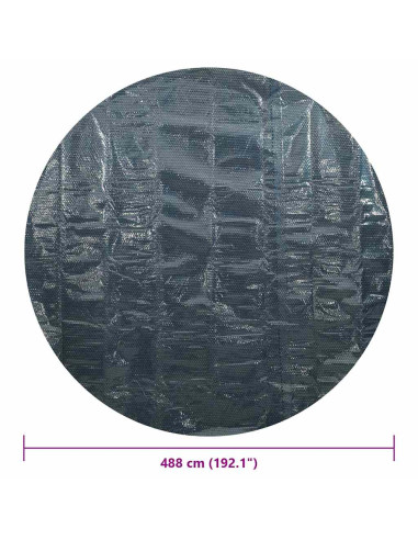 Pellicola Galleggiante Solare PE per Piscina 488 cm Nero e Blu