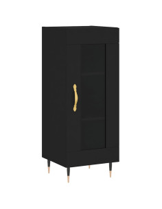 Credenza Nero 34,5x34x90 cm in Legno Multistrato 2