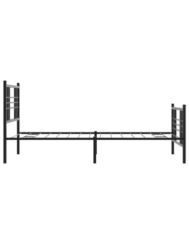 Giroletto con Testiera e Pediera Metallo Nero 100x200 cm