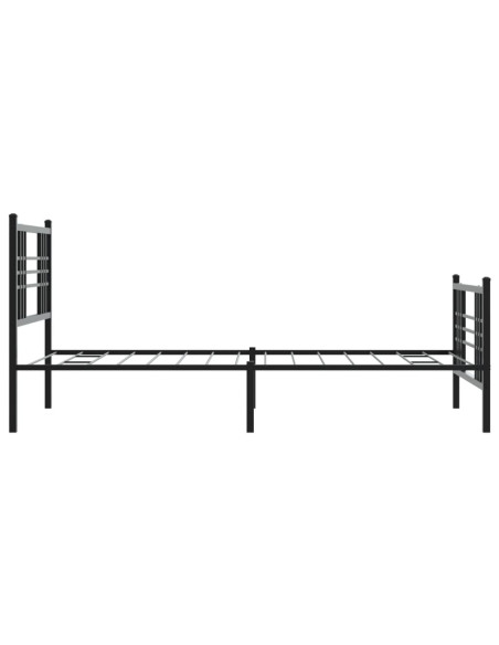 Giroletto con Testiera e Pediera Metallo Nero 90x200 cm