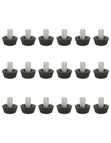 Piedini per Mobili Regolabili M8 18 pz Neri