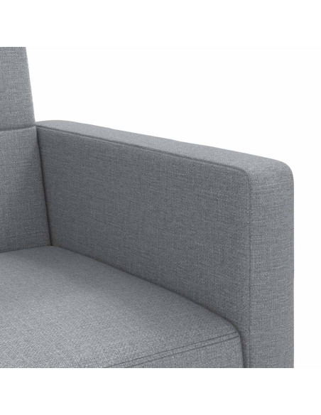 Divano Letto con Cuscini Grigio Chiaro in Tessuto