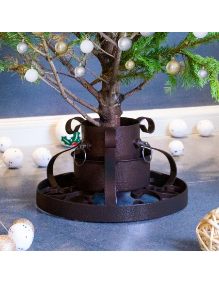 Base per Albero di Natale Rame Anticato 29x29x15,5 cm