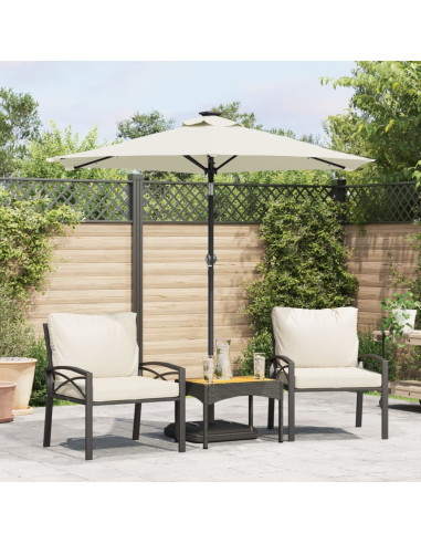 Ombrellone Giardino con LED Palo Acciaio Bianco 225x225x212 cm