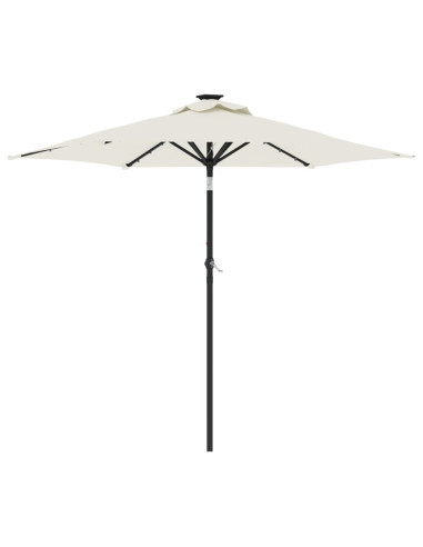 Ombrellone Giardino con LED Palo Acciaio Bianco 225x225x212 cm