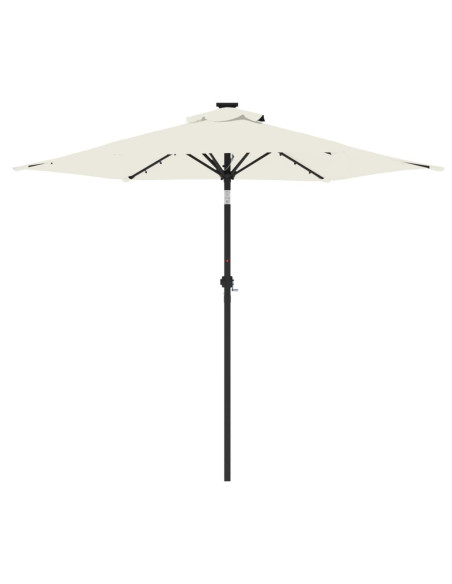 Ombrellone Giardino con LED Palo Acciaio Bianco 225x225x212 cm