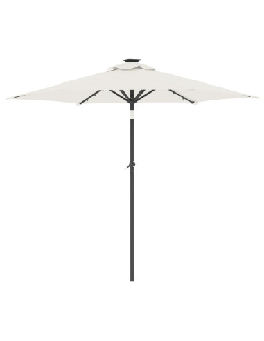 Ombrellone Giardino con LED Palo Acciaio Bianco 225x225x212 cm