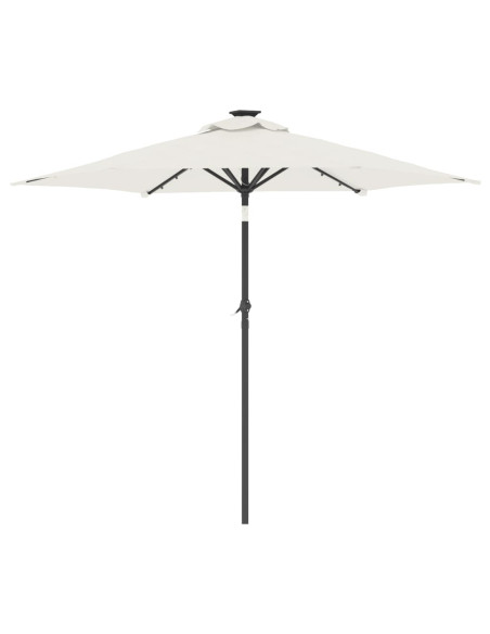 Ombrellone Giardino con LED Palo Acciaio Bianco 225x225x212 cm