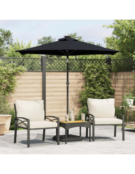 Ombrellone Giardino con Palo in Acciaio Nero 225x225x212 cm