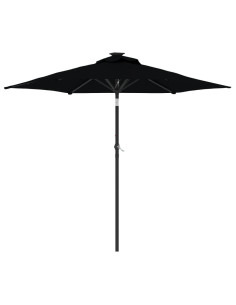 Ombrellone Giardino con Palo in Acciaio Nero 225x225x212 cm 2