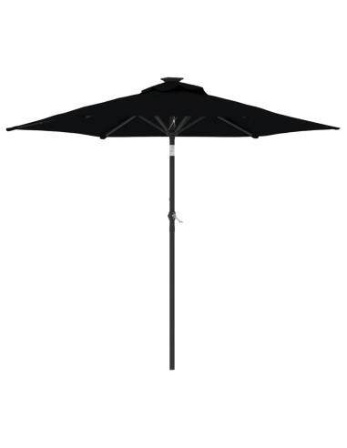 Ombrellone Giardino con Palo in Acciaio Nero 225x225x212 cm