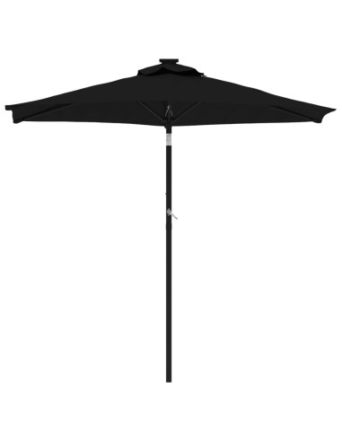 Ombrellone Giardino con Palo in Acciaio Nero 225x225x212 cm