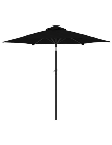 Ombrellone Giardino con Palo in Acciaio Nero 225x225x212 cm