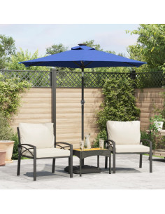 Ombrellone Giardino con Palo in Acciaio Azzurro 225x225x212 cm