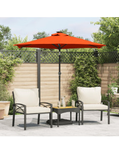 Ombrellone Giardino con Palo Acciaio Terracotta 225x225x212 cm