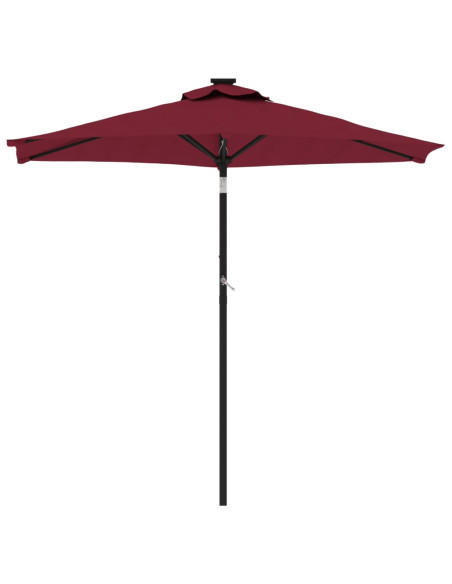 Ombrellone Giardino con Palo Acciaio Rosso Bordò 225x225x212 cm