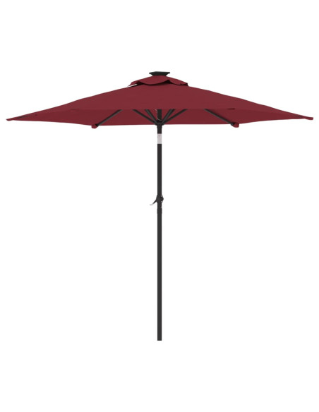 Ombrellone Giardino con Palo Acciaio Rosso Bordò 225x225x212 cm