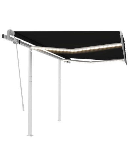 Tenda da Sole Retrattile Manuale con LED 3,5x2,5m Antracite