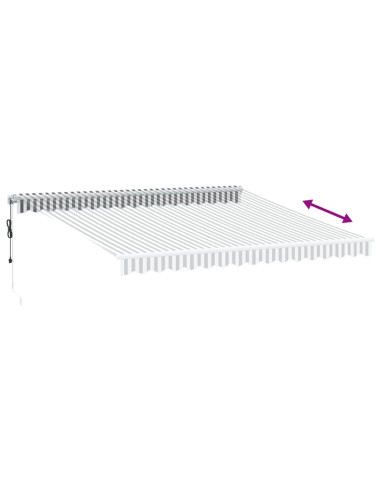 Tenda Retrattile Automatica LED Antracite e Bianco 400x350 cm